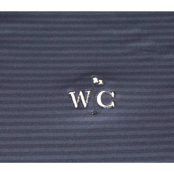 FootJoy FJ Navy Striped Golf Polo Shirt Men's Size Large Embroidered Chest - Picture 4 of 5